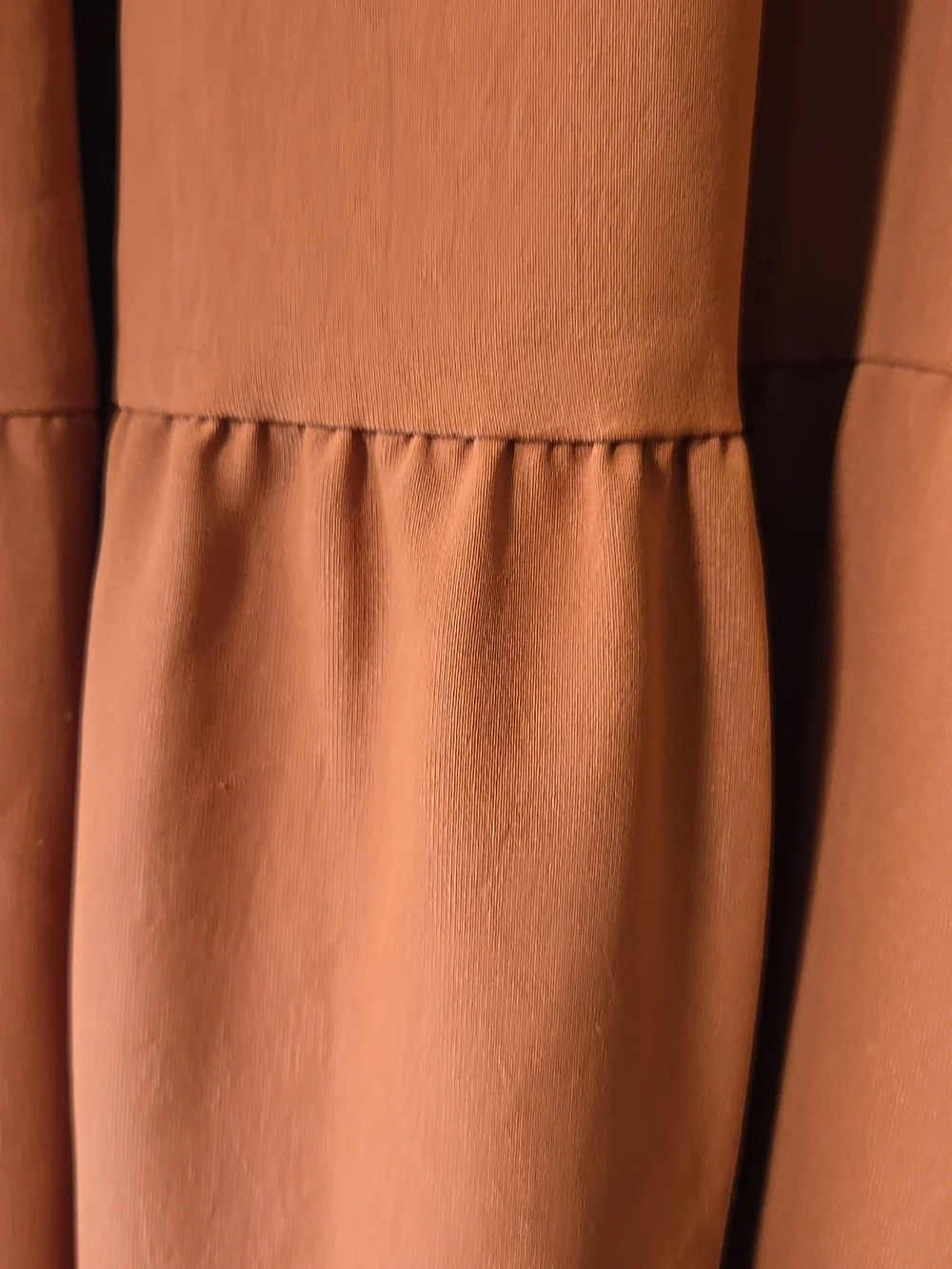 SHEIN Rust Smocked Long-Sleeve Tiered Maxi Dress - Picture 6 of 9